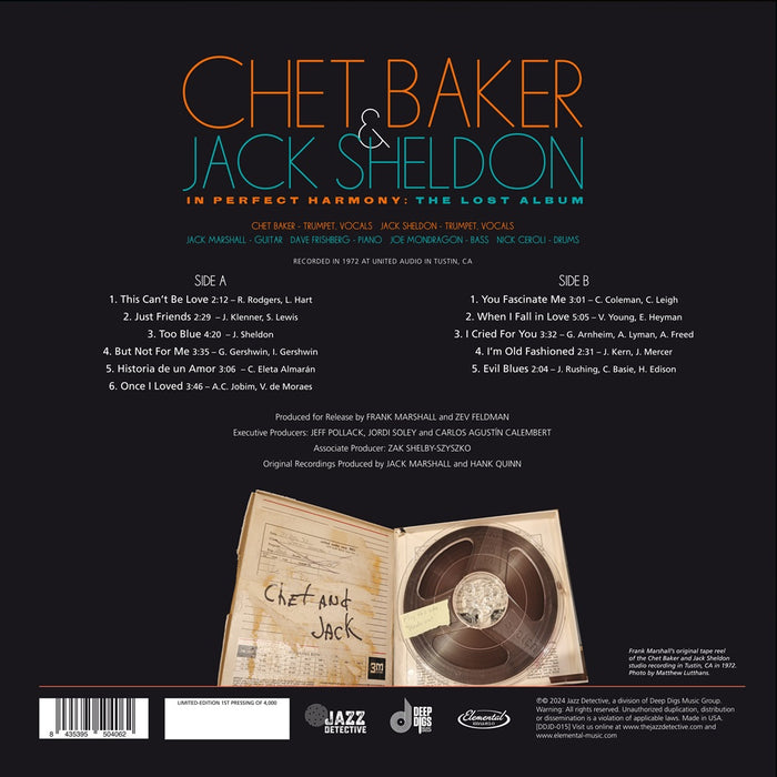 Chet Baker & Jack Sheldon In Perfect Harmony: The Lost Album Vinyl LP RSD 2024