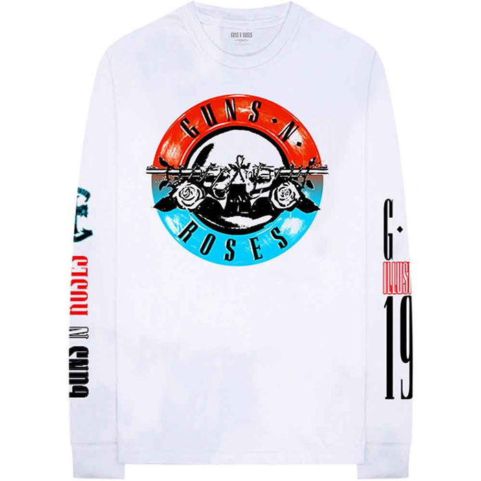 Guns N Roses Motocross Logo White Medium Long Sleeved T-Shirt
