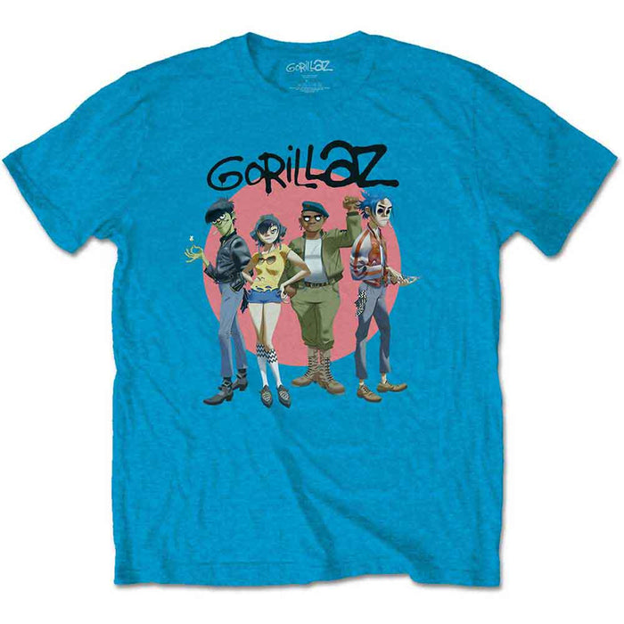 Gorillaz Group Circle Rise Sapphire Blue Medium T-Shirt