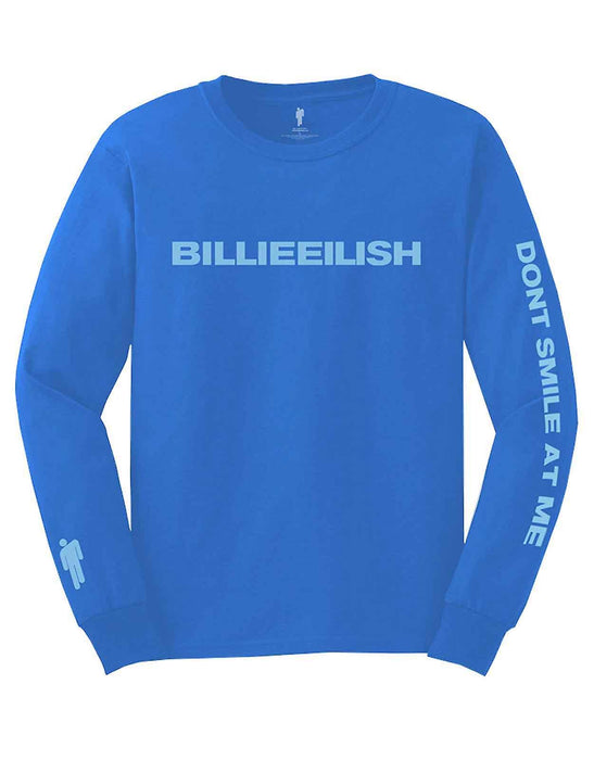 Billie Eilish Smile Mid Blue Long Sleeve XX-Large T-Shirt