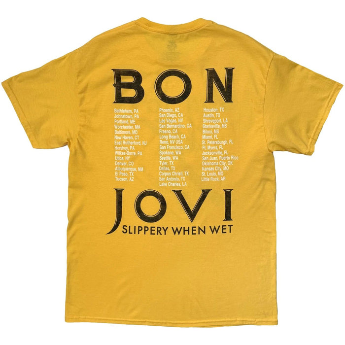 Bon Jovi Road Sign 87 Yellow X-Large T-Shirt