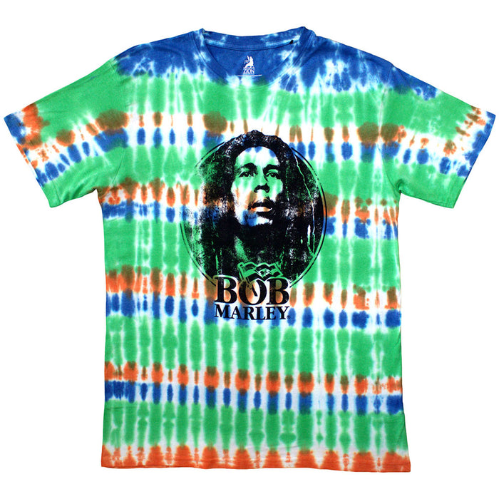 Bob Marley Black & White Logo Dip-Dye On White Small T-Shirt