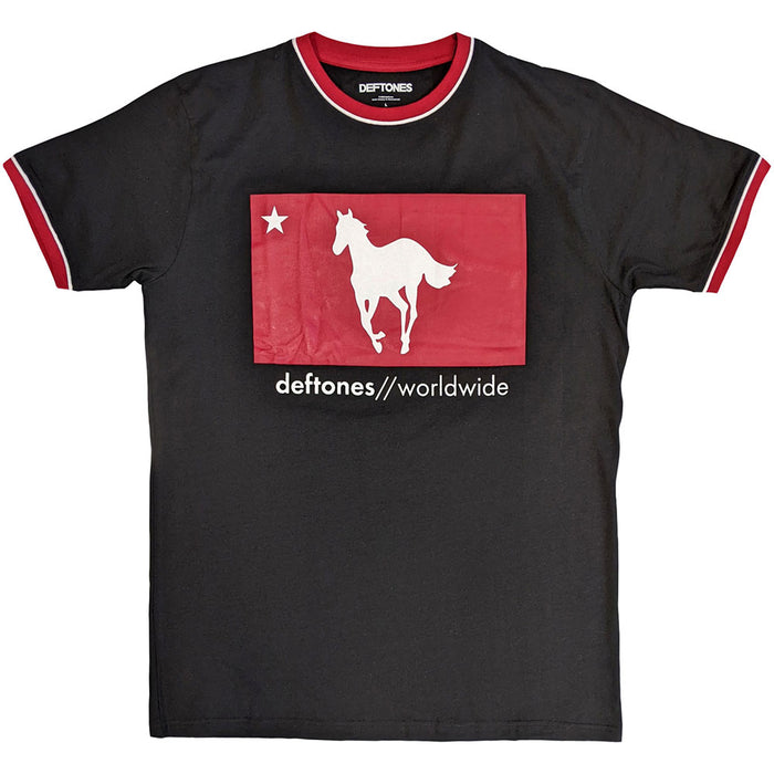 Deftones Star & Pony Ringer Black Small T-Shirt