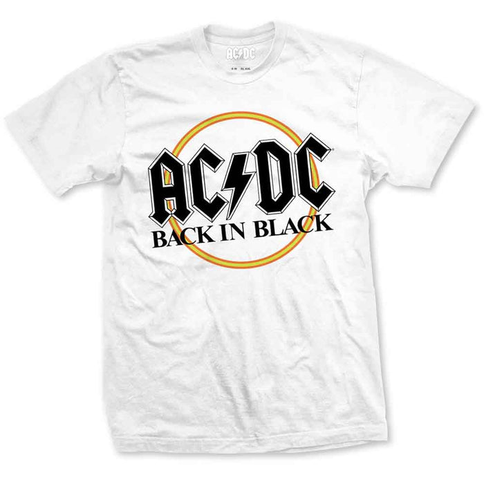 ACDC Back in Black White Large Unisex T-Shirt