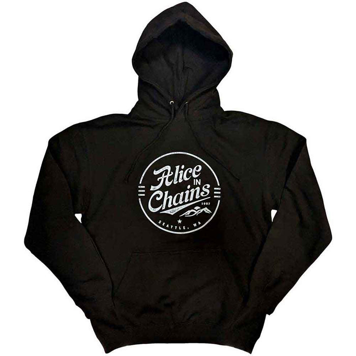 Alice In Chains Black Circle Emblem X-Large Hoodie