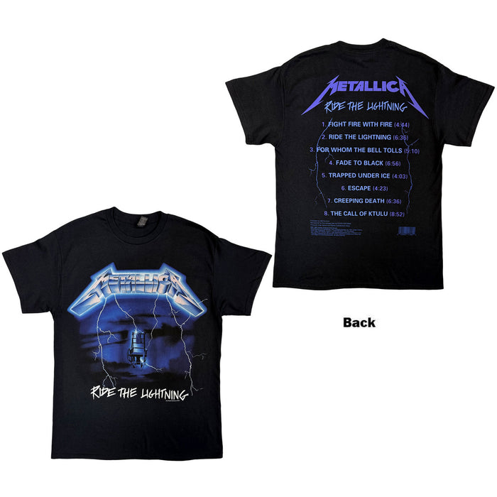 Metallica Ride The Lightning Tracks Black Large T-Shirt