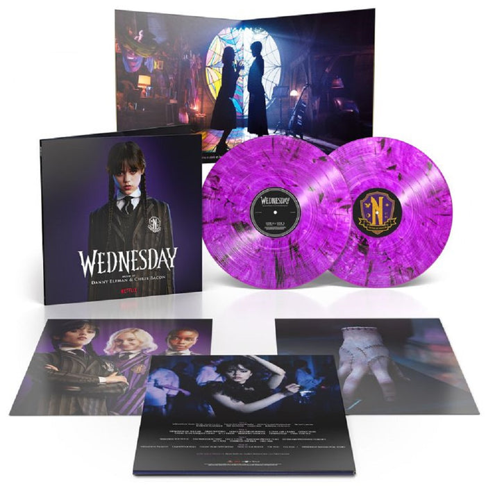 Danny Elfman & Chris Bacon Wednesday Vinyl LP Purple Goth w/Smoky Shadow Colour 2023