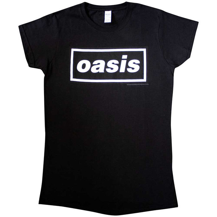 Oasis Decca Logo Black Ladies Small T-Shirt