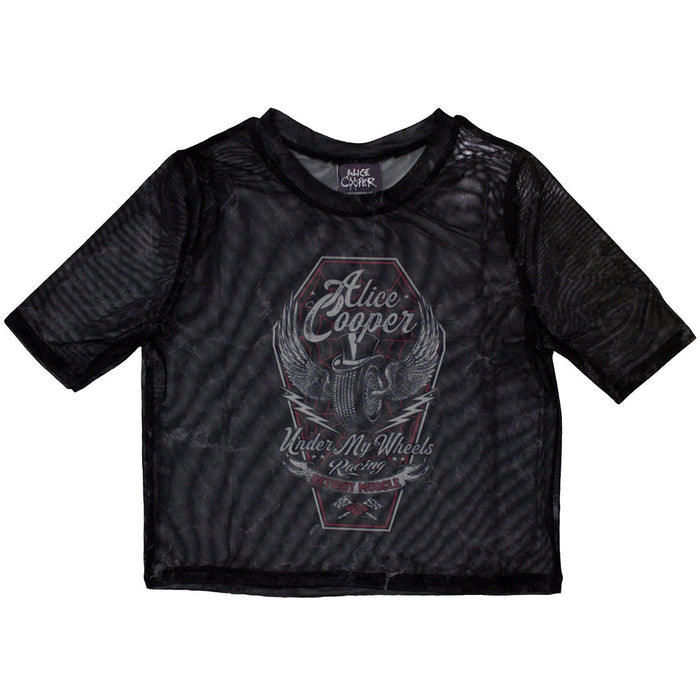 Alice Cooper Under My Wheels Mesh Cropped Back Ladies Medium T-Shirt