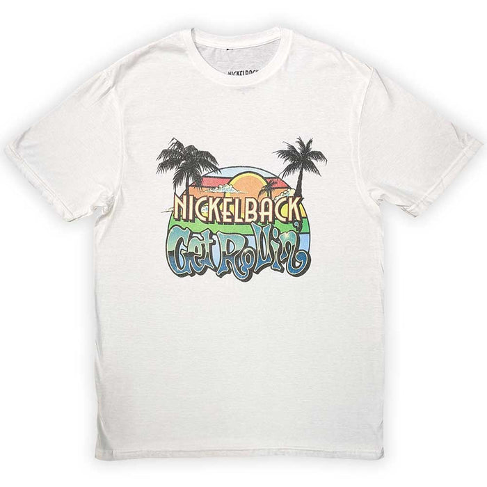 Nickelback Get Rollin' Sunset White X-Large Unisex T-Shirt