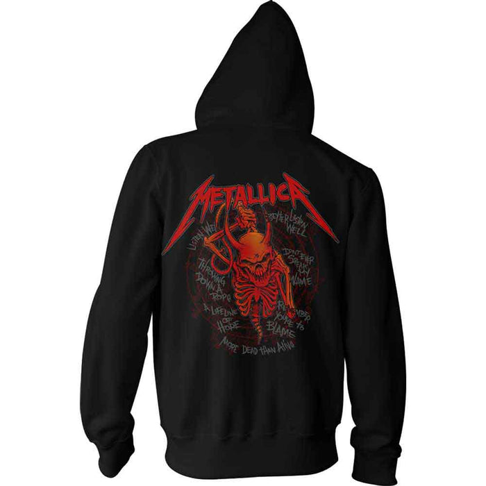 Metallica 7 Skull Screaming Red Black Large Hoodie