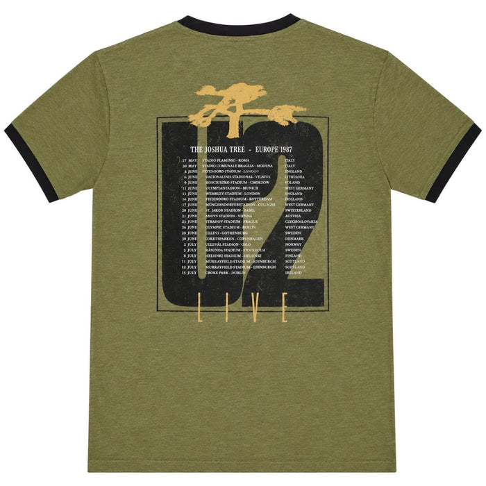 U2 The Joshua Tree Ringer Green Medium T-Shirt