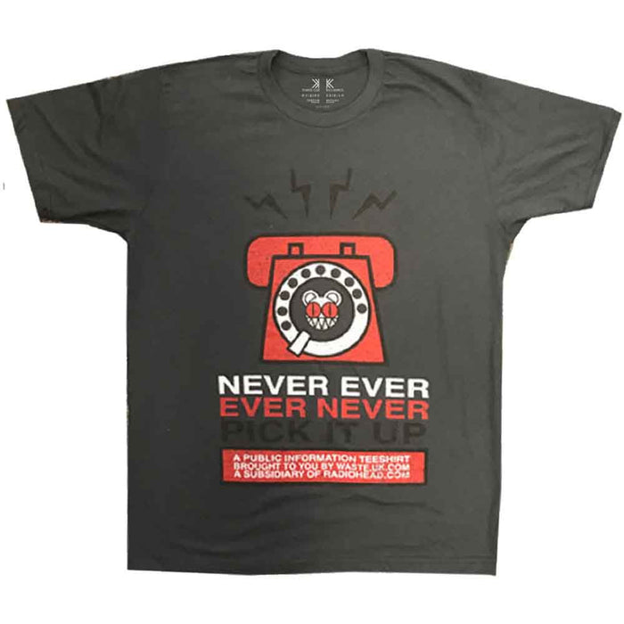 Radiohead Never Pick It Up Charcoal Grey Medium T-Shirt