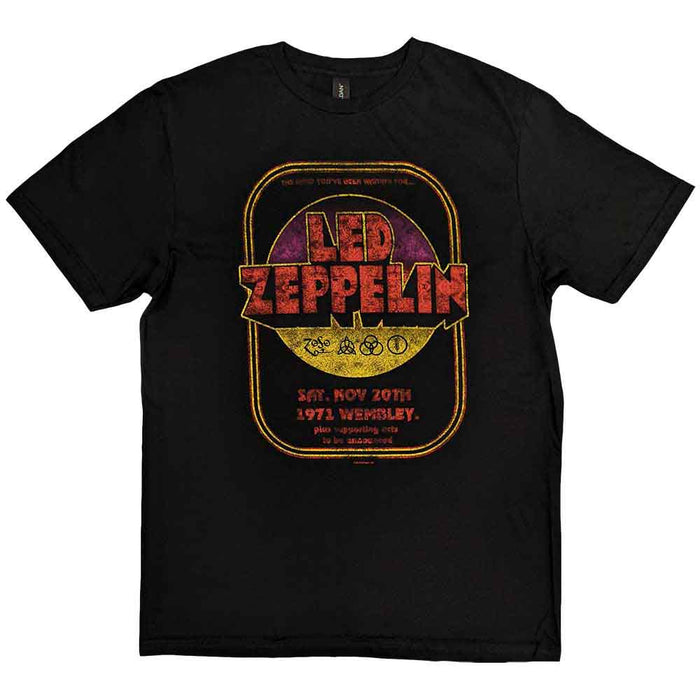 Led Zeppelin 1971 Wembley Black XX-Large Unisex T-Shirt