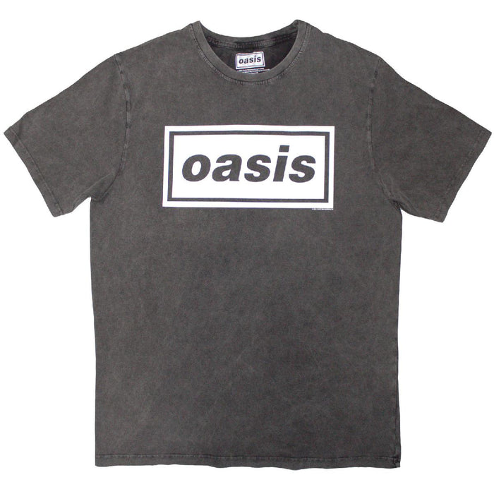 Oasis Decca Logo Stone Washed Charcoal Grey X-Large T-Shirt