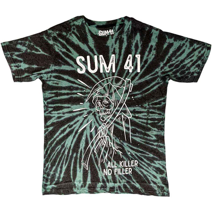 Sum 41 Reaper Green Dip-Dye Wash Large Unisex T-Shirt