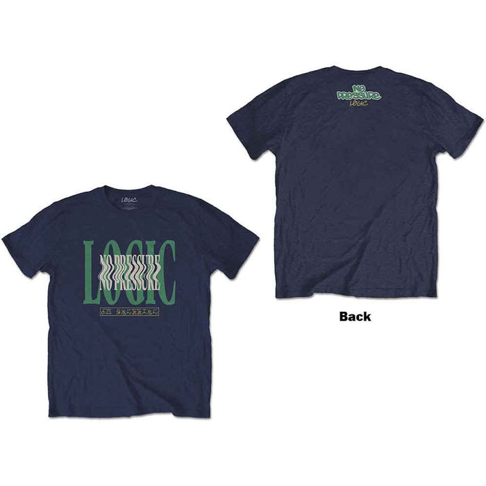 Logic Wavy Navy Blue Large T-Shirt