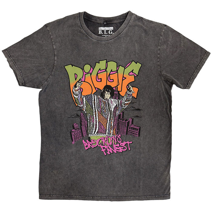 Biggie Smalls Cartoon Graffiti Charcoal Grey Medium T-Shirt