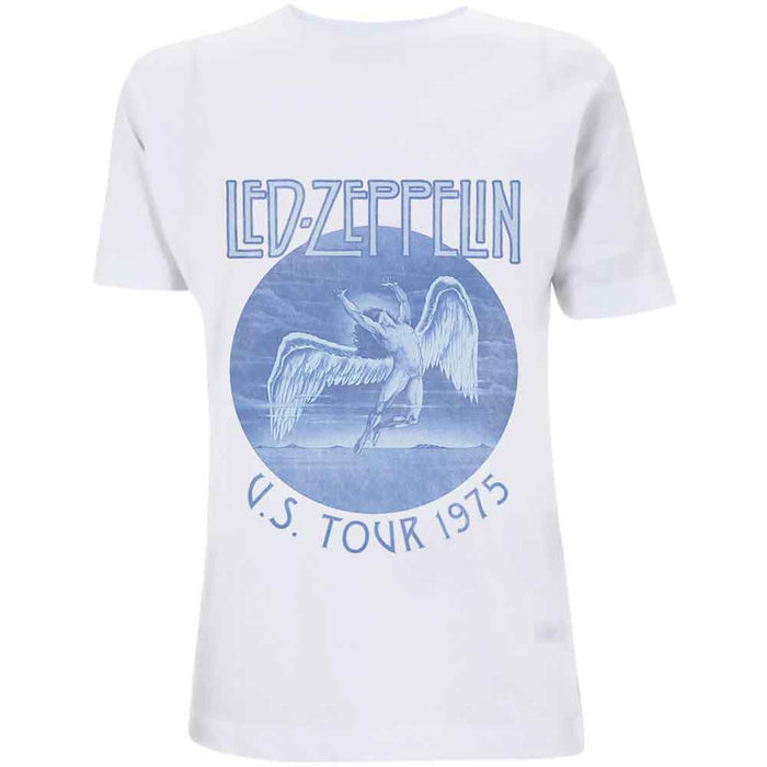 Led Zeppelin Tour 75 White Large Unisex T-Shirt