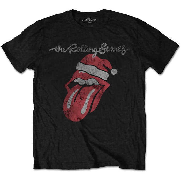 The Rolling Stones Santa Lick Black Medium Christmas T-Shirt