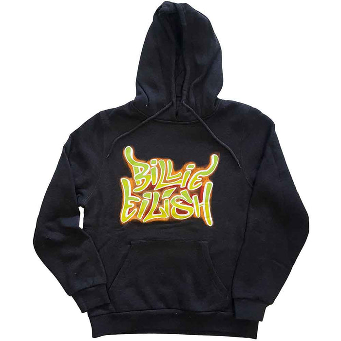 Billie Eilish Airbrush Flames Dark Grey XXX-Large Hoodie