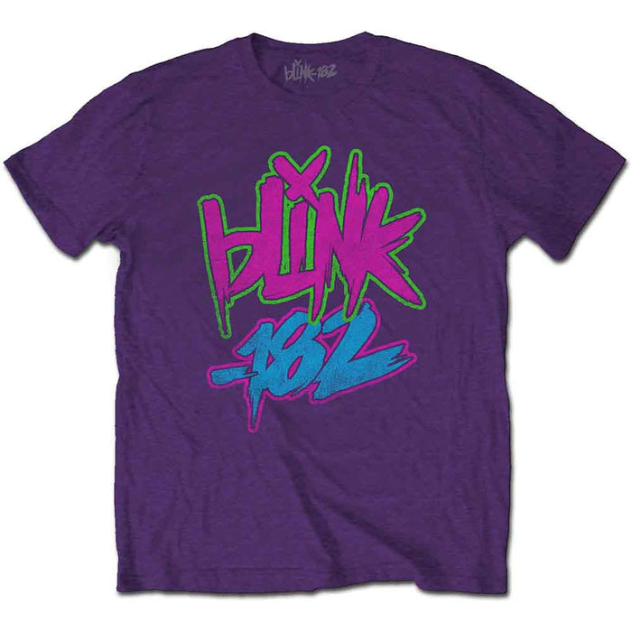 Blink 182 Neon Logo Purple Large Unisex T-Shirt