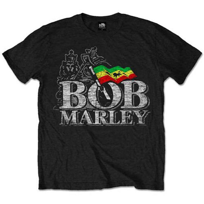 BOB MARLEY DISTRESSED LOGO T-SHIRT XL MENS NEW OFFICIAL BLACK