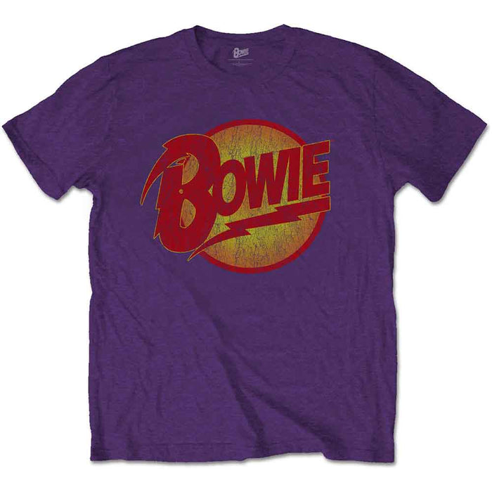 Bowie Bintage Diamond Dogs Logo Purple Large Unisex T-shirt