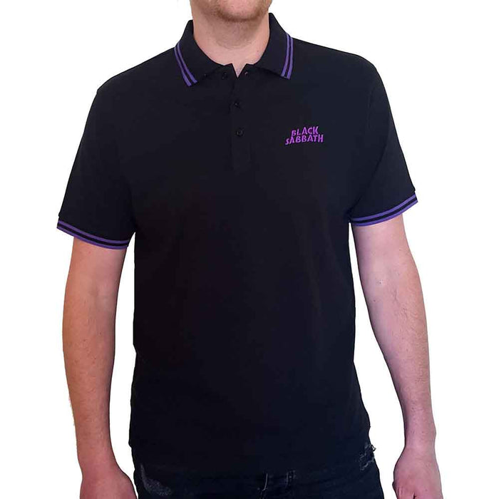 Black Sabbath Wavy Logo Black Large Unisex Polo Shirt