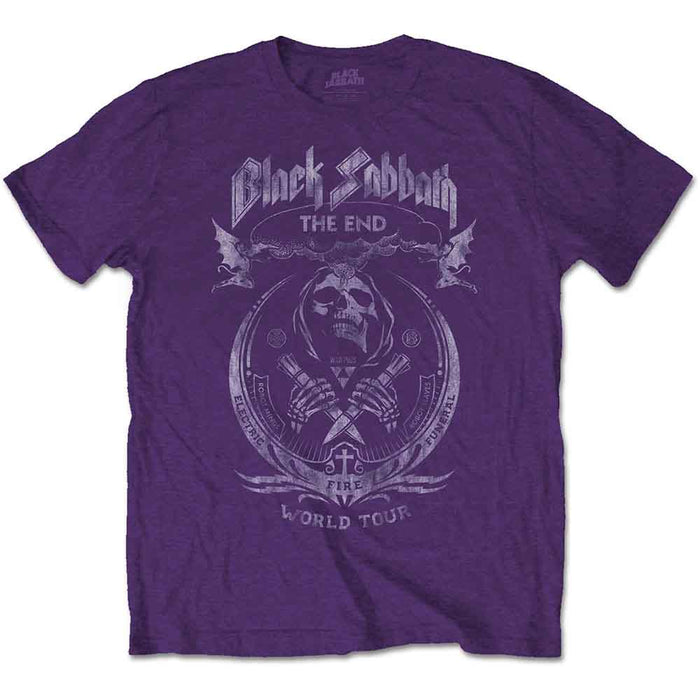 Black Sabbath The End Mushroom Cloud Purple Large Unisex T-Shirt