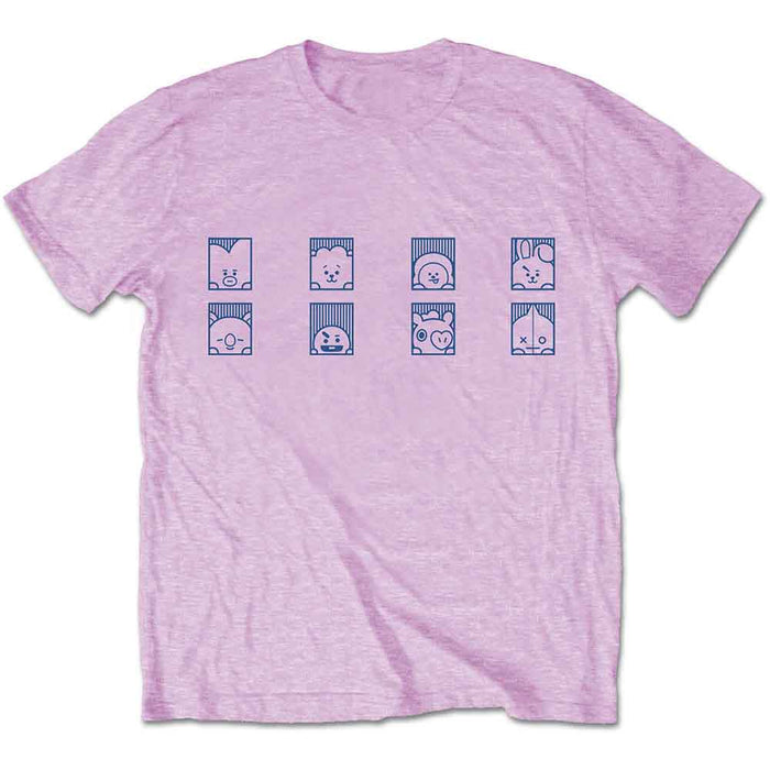 BT21 Group Squares Pink Large Unisex T-Shirt