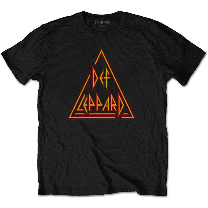 Def Leppard Classic Triangle Logo Black Large Unisex T-Shirt