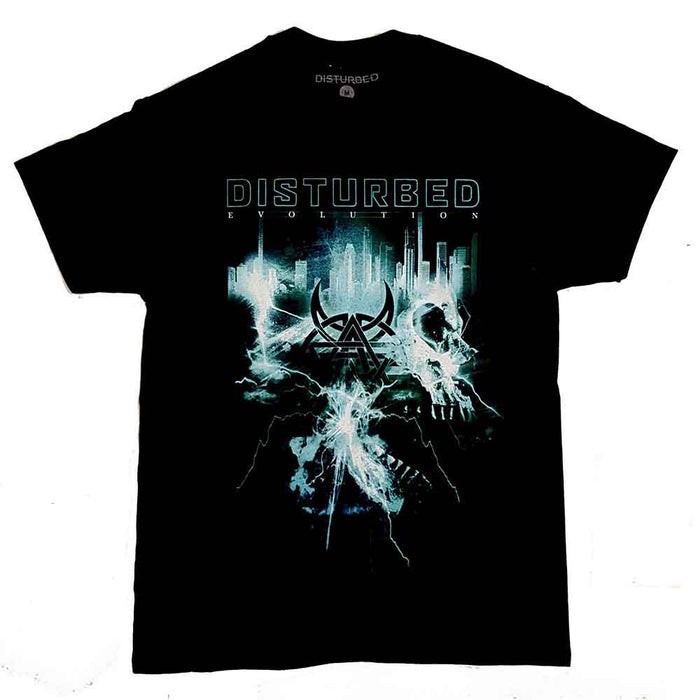Disturbed Apocalypse Dateback Black Large Unisex T-Shirt