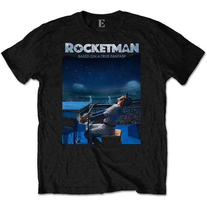 Elton John Rocketman Starry Night Black Large Unisex T-Shirt