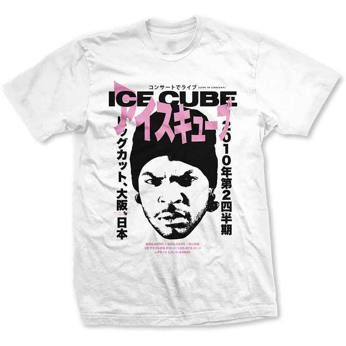 Ice Cube Beanie Kanji White Large Unisex T-Shirt