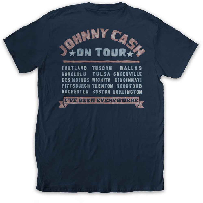 Johnny Cash All Star Tour Navy Large Unisex T-Shirt