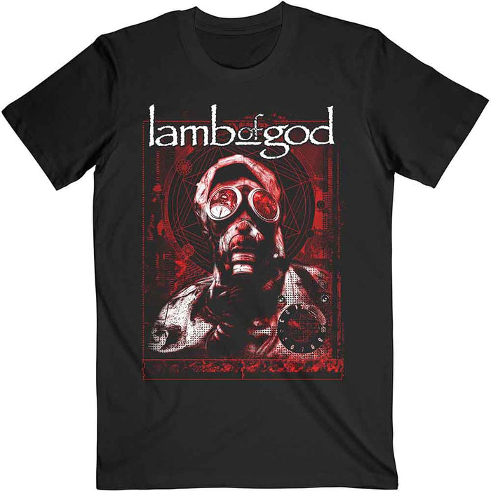 Lamb Of God Gas Mask Waves Black Large Unisex T-Shirt