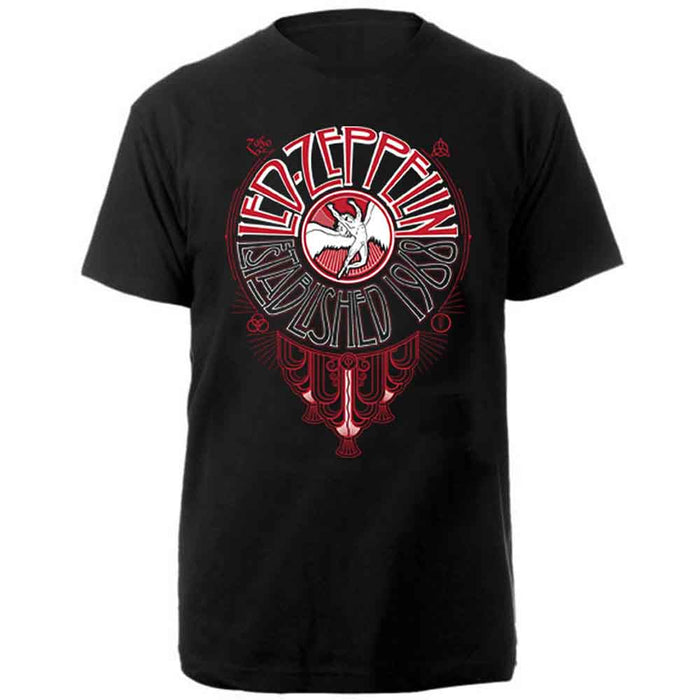 Led Zeppelin Deco Circle Black XXL Unisex T-Shirt