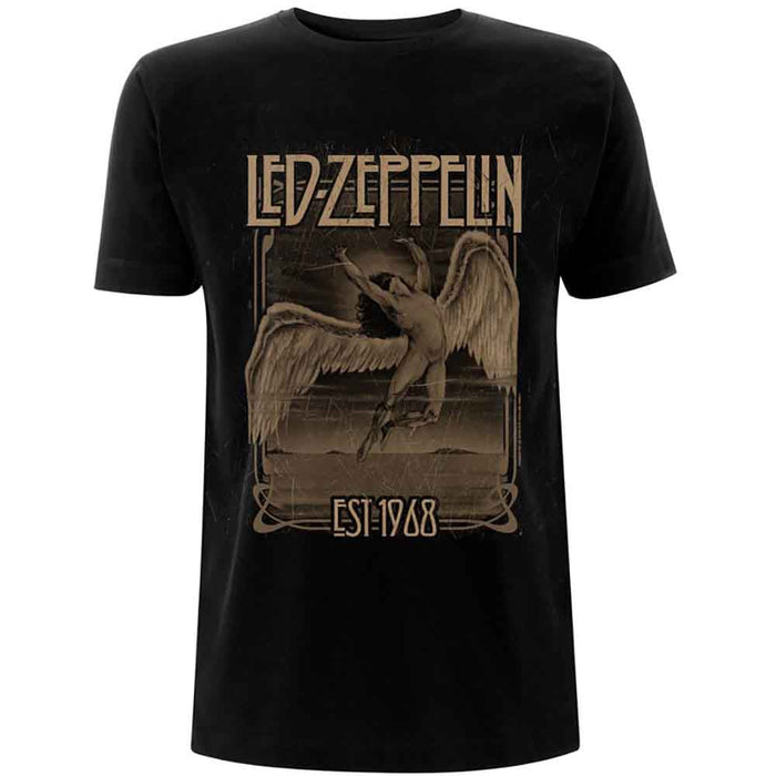 Led Zeppelin Faded Falling Black Large Unisex T-Shirt