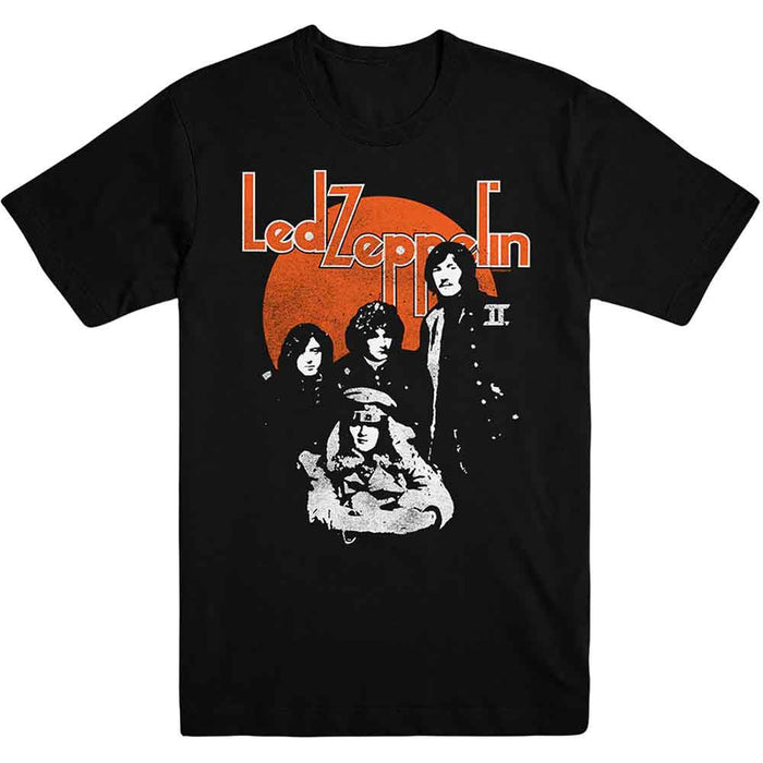 Led Zeppelin Orange Circle Black Large Unisex T-Shirt