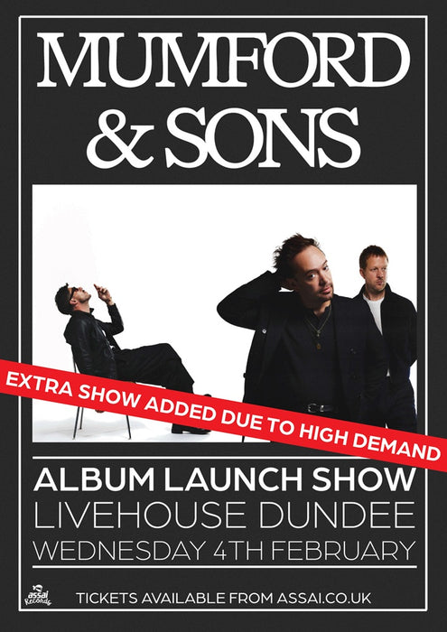 Mumford & Sons Prizefighter Early Livehouse Dundee Ticket Bundle Wednesday 4th February 2026