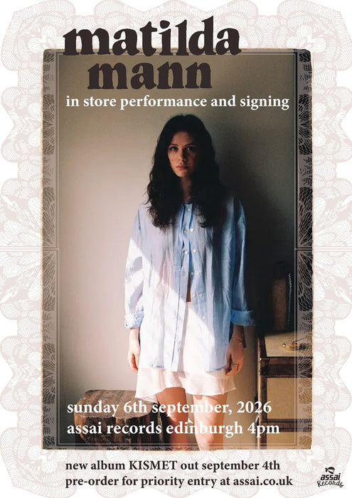 Matilda Mann Kismet Instore Performance & Signing Edinburgh Priority Entry with Pre-Order (4pm Sunday 6th September 2026)