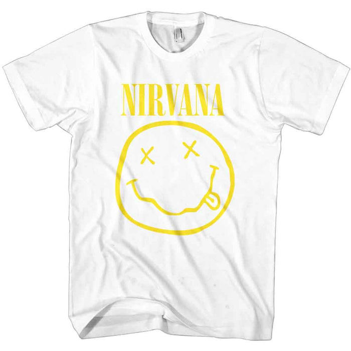 Nirvana Yellow Smiley White Small Unisex T-Shirt