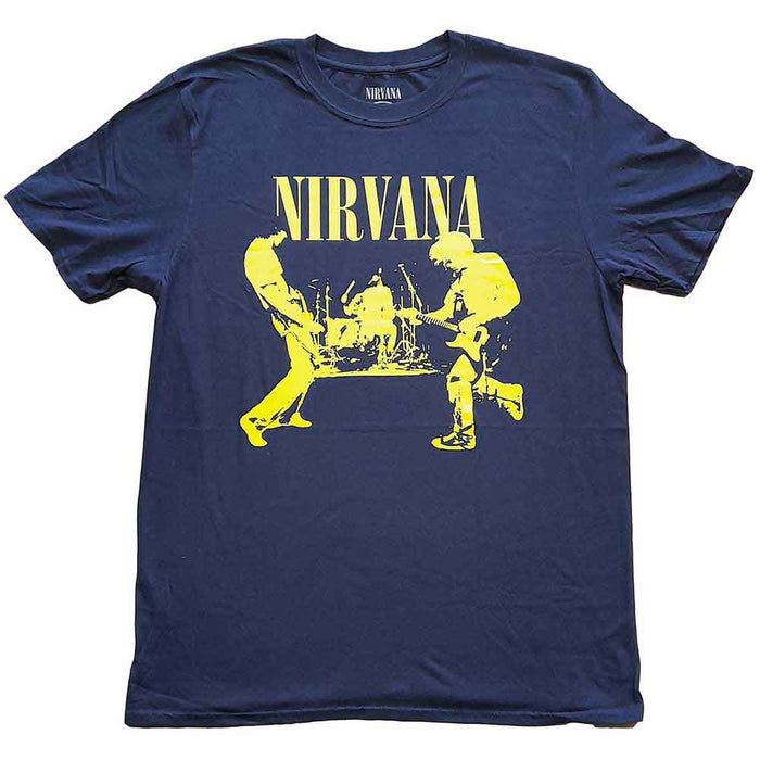 Nirvana Stage Navy Large Unisex T-Shirt