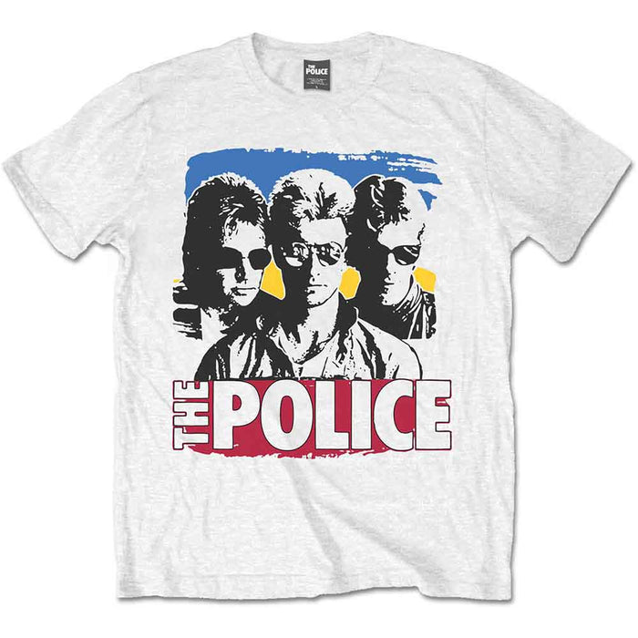 The Police Band Photo Sunglasses White Large Unisex T-Shirt