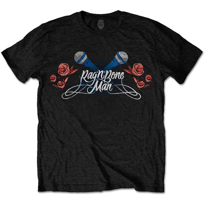 Rag n Bone Man Mics & Roses Black Small Unisex T-Shirt