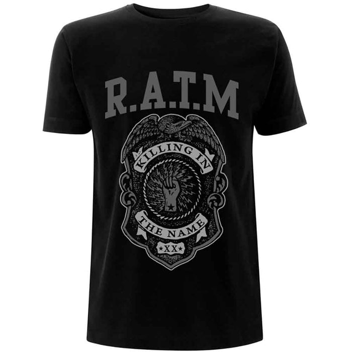 Rage Against The Machine Police Badge Black X-Large Unisex T-Shirt