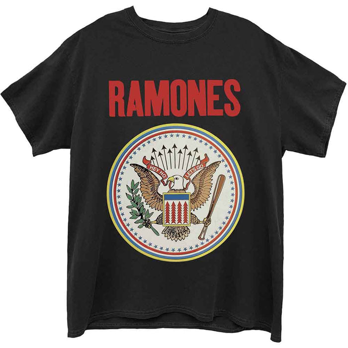 Ramones Full Colour Seal Black Large Unisex T-Shirt