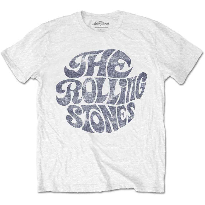 Rolling Stones Vintage 70's Logo White Large Unisex T-Shirt