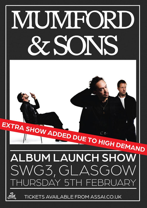 Mumford & Sons Prizefighter Early SWG3 Glasgow Ticket Bundle Thursday 5th February 2026